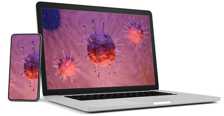 Covid Virus on Laptop Screen